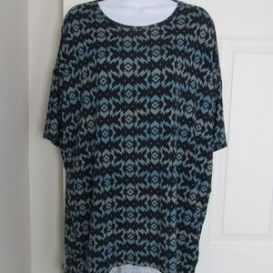 LuLaRoe Blue Short Sleeve Oversized Shirt Size XS
